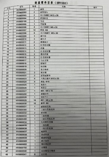 絞盤零件目錄(HWV060)